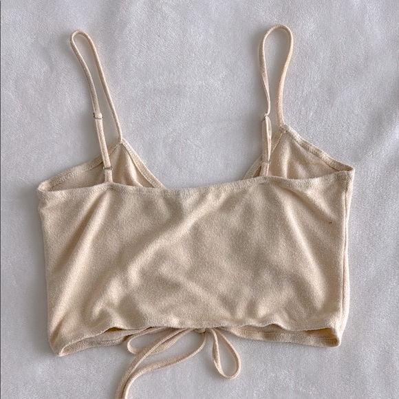 Cream Ruched Crop Top - Picture 3 of 4